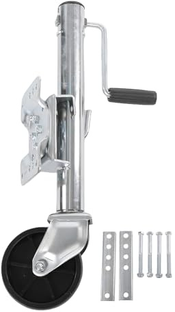 Luocute Jack de Remorque de Bateau Pivotant avec Roue à Une Seule Roue, 1000 LB Capacité Lourde Horaire Ergonomique Poignée 264 Mm de Remorque de de Langue