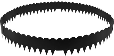Biegsame Gartenumrandung 6-teilig Rasenkante Stahl Schwarz 102x25cm, Gartenumrandung aus Stahlblech für Rasen Beet Einfassung, langlebig und flexibel für Garten Landschaftsbau