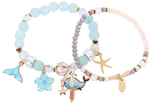Flicktillbehör Ocean Series Double Layer Girl Bead Armband Handsmycken för kvinnor Bekvämt designhalsband