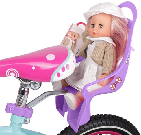 Puppensitz Für Kinderfahrrad Gepäckträger - Doll Bike Seat Mit Stickers DIY, Fahrradzubehör Mädchen Junge, Für Die Meisten Kinderfahrräder, Einfach Zu Befestigen