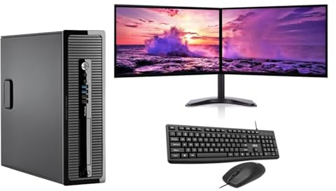 FCS COMPUCLEAR Complete set Dual 22 inch HDMI IPS Monitors & Prodesk - Core i5-4570 - 8GB RAM - 128GB SSD + 500GB HDD - WiFi - DVDRW - Windows 11 64-Bit Desktop PC Computer (Renewed)
