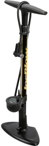 Topeak JoeBlow Sport Digital 2.0 Standpumpe Schwarz Gelb, Fahrradpumpe mit Digitalmanometer für Rennrad MTB Gravelbike und Trekkingrad