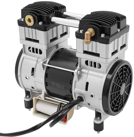 Cabezal de compresor de aire de 1500 W, 140 l/min con 2 silenciadores, motor de cobre puro, protección contra sobrecalentamiento de 80 °C, cabezal silencioso de bomba de 1380 rpm, para taller