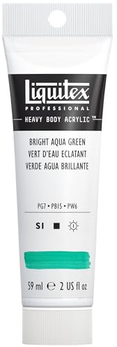 Liquitex 1045660 Professional Heavy Body Acrylfarbe in Künstlerqualität mit ausgezeichneter Lichtechtheit in buttriger Konsistenz, 59ml Tube - Aquagrün leuchtend