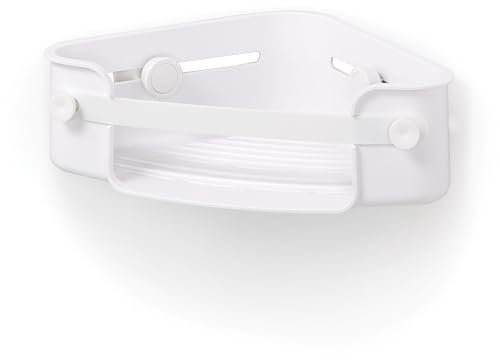 Umbra Flex Gel-Lock Corner Bin, White, 18.69 x 32.54 x 8.76 cm