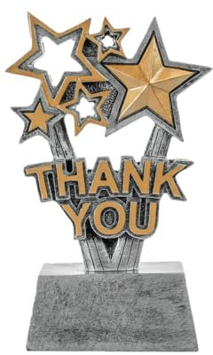 Decade Awards Thank You Trophy - Sponsor or Contributor Celebratory Award - Exquisite Acclamation of Appreciation and Recognition - Custom Engraved Plate on Request (6 Inch)