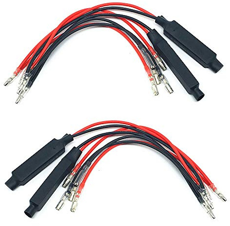 Aofan 4 Stück Motorrad LED Blinker Widerstand 10W 10Ohm 12V Lastwiderstände mit Steckverbinder –Fehlercode Löscher für LED Blinker, Korrektur der Blinkfrequenz, Universal für Auto und Motorrad Blinker