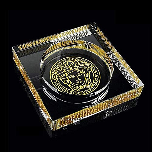 noyydh Quadratischer Kristall-Aschenbecher, großes Wohnkultur Büro-Zigarren-Aschenbecher (Size : 15cmX15cm)