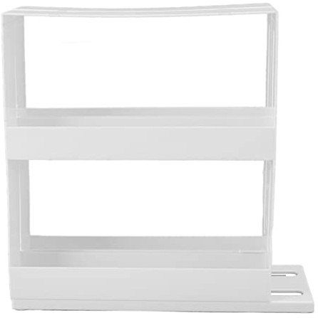 Organizador de Especias 2 Niveles Extraíble y Deslizante, Vertical con Base Giratoria para 20 Tarros, Organizador de Cocina Extensible
