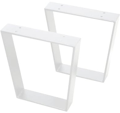 modernLOFTart Bankbeine Tischbeine - DIY Möbelfüße 60x10cm Weiß - Moderner Industrie-Look für Ihr Wohnzimmer - Metall Industrial Tisch Bank Sitzbank Couchtisch Kufen - Breite 20cm, Höhe 42cm