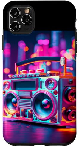 Hülle für iPhone 11 Pro Max Old School Vintage Boombox 80er Rap 90er Jahre Radio Mixtape Musik