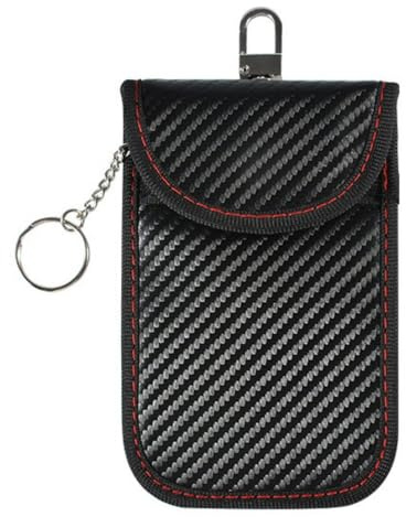 Wambere Keyless Go - Étui de protection pour clé de voiture - Étui de protection RFID pour clés de voiture - Protection anti-perte - Protection antivol - Noir rouge B