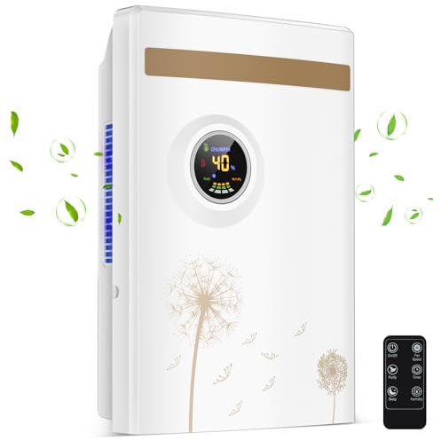 Luftentfeuchter Elektrisch Entfeuchter Keller 2200mL Raumentfeuchter Dehumidifier Mit Fernbedienung 24h Timer UV-Reinigung LED Display,Luftentfeuchter Gegen Feuchtigkeit Schimme Automatisches Abtauen