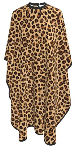 Women Cool Cheetah Leopard Print Salon Haircut Capes, Full Coverage Dyeing Salon Apron for Hairdressers, Easy Clean