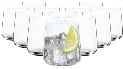 Spiegelau Gläser Set 340 ml, 12 Stück, Style, 4670184, Trinkgläser aus Kristallglas, Wassergläser spülmaschinenfest