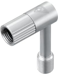 Topeak Pressure-Rite Schrader Valve Adapter – Compact Brass Shock Pump Connector with Internal Check Valve for Accurate Pressure Readings and Easy Removal