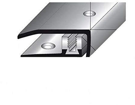 Abschlussprofil/Abschlussleiste Laminat, Höhe 7-9 mm, 30 mm breit, 3-teilig, Edelstahl, gebohrt, Flex