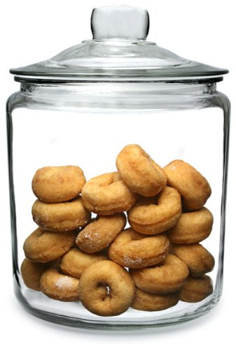 Utopia Large Rustic Italian Biscotti Jar, 3.8 Ltr, Glass, Push Top, Air Tight, Shatterproof
