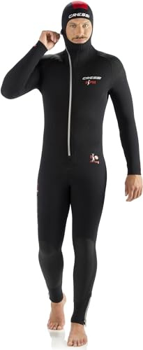 Cressi Diver Man Monopiece Wetsuit, Traje de Buceo de Una Pieza, Hombres, Negro/Rojo, L/4