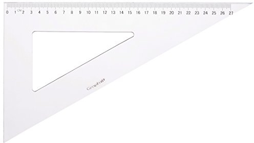 Graph'it GI41681 Zeichendreieck, 60°, 2 schmutzabweisende Kanten, 30 cm, transparent