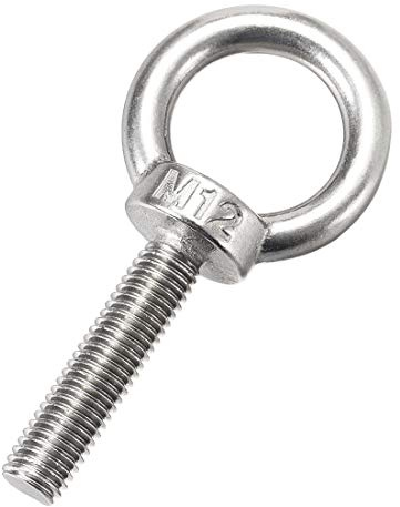 sourcing map 2Stk. Ringschraube M12 x 50mm Außengewinde 304 Edelstahl | Zum Aufhängen