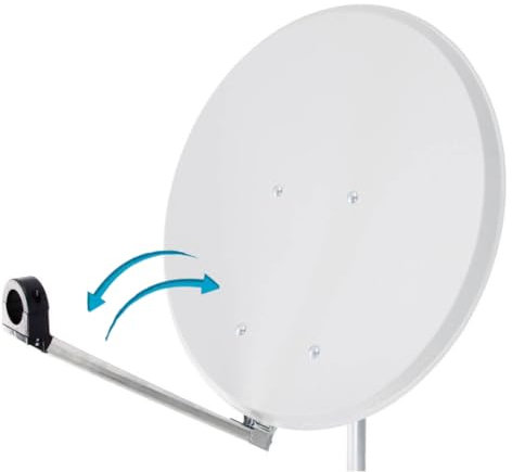 HDSAT Parabole Satellite Acier Blanche 65cm Click-Clack PREMONTEE Support Pliable Repliable