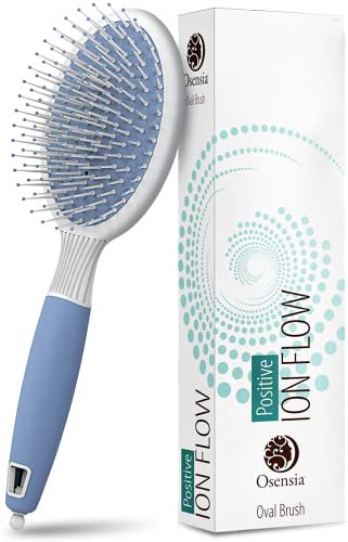 Osensia Brosse Cheveux Ovale Ionique pour Femme - Brosse Démêlante Cheveux Plate pour Brushing - Brosse Cheveux Bouclés, Épais ou Crépus - Brosse Cheveux Démêlante - Idée Cadeau Parfaite