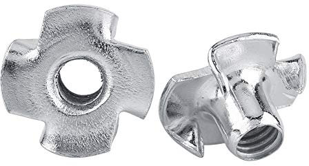 Walfront Ecrous en T 4 Griffes en Acier Zingué pour Travail du Bois Meubles (M3x50pcs)