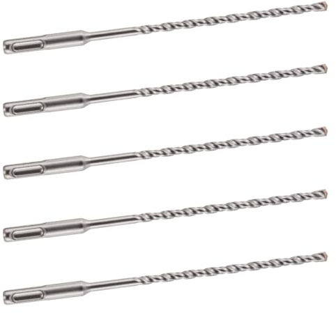 Rennie Tool 5pcs 5.5mm x 210mm Long SDS Plus Masonry Drill Bit | Tungsten Carbide Tip SDS+ Hammer Drill Bits For Concrete, Brick, Stone, Masonry, Block, Cement, Mortar. 5.5mm SDS Drill Bits