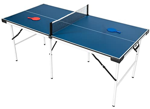 Top-A HLC 5.5FT Tischtennisplatte klappbar Professionelle Tischtennistisch Tischtennis Platte mit Netz Portable und transportabel Drinnen draußen 169x81x69cm