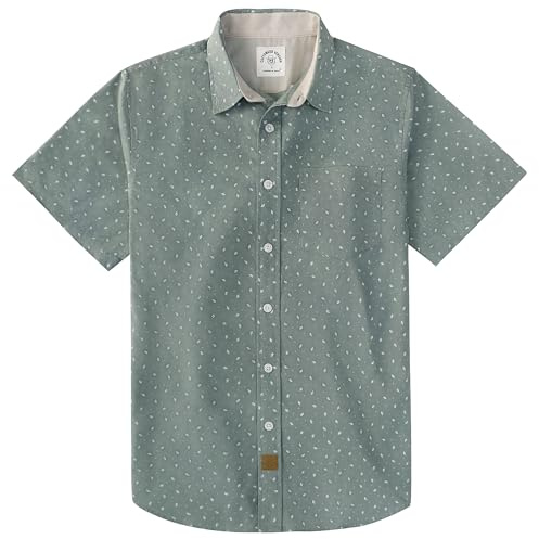 Dubinik® Chemise Homme Manches Courtes Carreaux Manche Courte Décontractée en Coton avec Poche Western Regular Fit