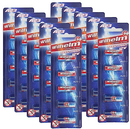 50 x A23 12V Wilhelm Alkaline Batterien MN21 V23GA 23A L1028 12 Volt 55 mAh