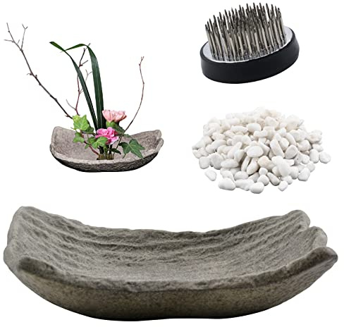 WANDIC Blumenarrangement Zubehör, runde Blumenfrösche und Keramikblumentöpfe, Fliesenformen, Blumenarrangement Töpfe, für Blumenarrangement Kunst, Home Office Dekoration