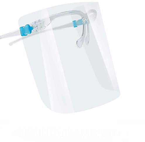 KAV Lot de 15 protections intégrales du visage – Visière avec monture de lunettes – Double face anti-buée, légère et réutilisable – Couvre les yeux, le nez, la bouche