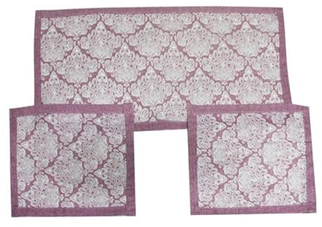 Russo Tessuti Tris Centri Centrini Centro Runner Rose Clara Tavola Mobile Colori Brillanti-Rosa