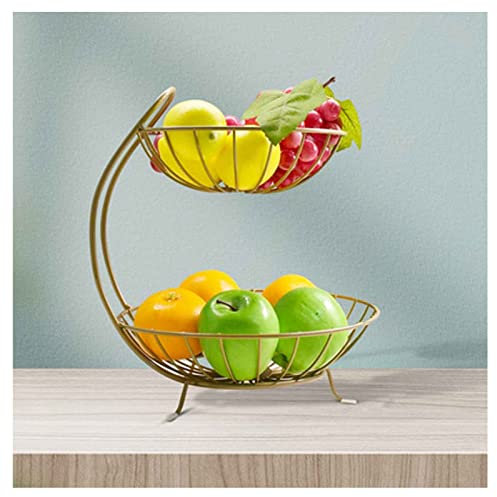 Fruit Basket Fruit Bowl for Kitchen 2 Tier Fruit Basket, Stylish, Durable And Vegetable Storage Rack, Perfect Hanging Wire Bowl For Kitchens, Dining Rooms And Pantries (Color : C)