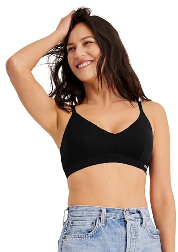 Jockey Women's Bra Organic Cotton Stretch Triangle Bralette, Black Night, M