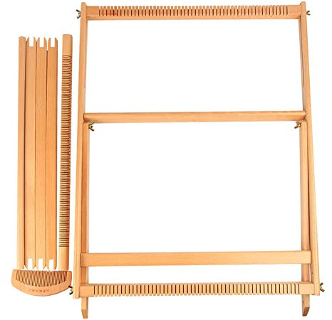 Fowybe DIY Holz Webrahmen Strickstuhl Handarbeits Holzspielzeug Für Anfänger, Erwachsene, Kinder-49 X 64 X 3 Cm