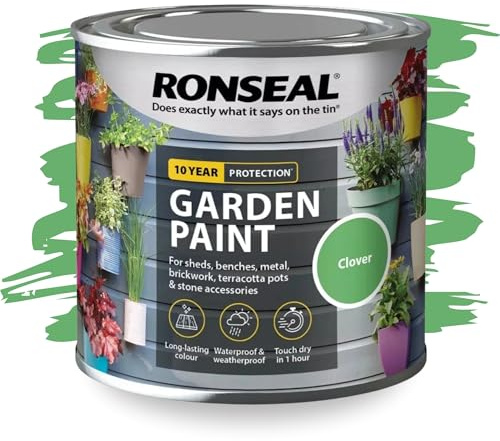 SAVING HUB Garden Paint 250ml – Exterior Multi-Surface Paint for Wood, Fence, Brick, Metal, Stone & Terracotta – Waterproof Weather Resistant Matt Finish for Sheds, Garden & Outdoor Use (Clover)