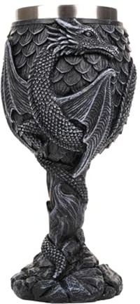 Cáliz de vino de dragones, copa de cáliz de dragón de acero inoxidable, recipiente para beber mercancías, copa de vino medieval con durabilidad duradera, copa de cáliz medieval creativa para beber