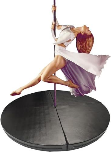 Faltbare runde Sport-Tanz-Barmatte Anti-Rutsch-Fitness-Gymnastik-Tanzmatte Vernetzte Epe-Schaum-Sicherheitsstoßfängermatte (160X10CM)