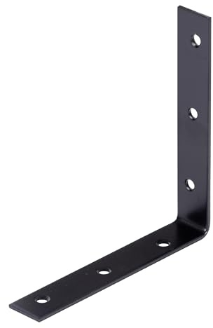 Alberts 824938 Equerre de chaise - galvanisée - anodisée noire - plastifiée - 125 x 125 x 22 mm, Juego de 40