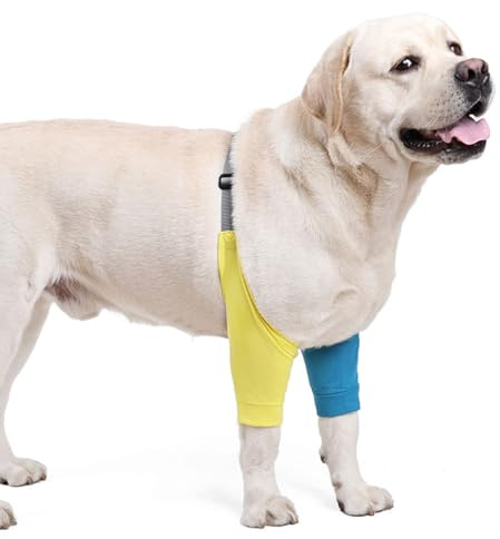 DONGKER Recovery Sleeve Hund, 1 Stück Atmungsaktive Ellenbogenbandage Hunde, Leckschutz Ellbogenschoner für mittelgroße und große Hunde, verhindert das Lecken von Wunden, hilft bei Arthritis