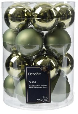 Weihnachtskugeln Glas 6cm x 20 Stück - matt & glänzend - Christbaumkugeln Weihnachtsbaumkugeln für Weihnachtsbaum zu Weihnachten - Christbaumschmuck & Weihnachtsbaumschmuck - Rosmarin