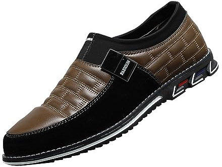 Loafer Herren Weit Slip On Oxfords Leder Schuhe Fashion Classic Business Schuhe Anzugschuhe Casual Rutschfeste Halbschuhe Flache-Schuhe Business Shoes Bequeme Walkingschuhe Arbeitsschuhe