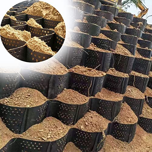 Geogrid Verstärkungsgitter für Stützmauer, Neigungsstabilität, Bodenstabilisator für Bodenblock und Kies, Untergrund, Auffahrt, Pflastersteine, Gitter zur Stabilisierung von Arbeiten (4 x 9 m)