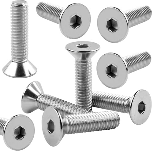 NJCXOLA 100 Stück Senkkopfschrauben M4 x 10 mm,M4 Senkkopfschrauben Edelstahl 304,für Maschinen,Geräte und Möbel