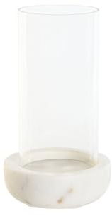 PORTAVELA MARMOL CRISTAL 10X10X18 NATURAL BLANCO