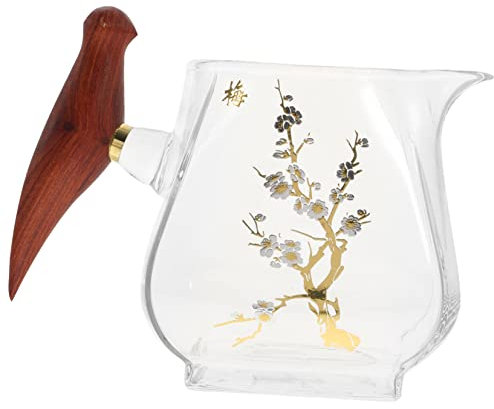 Cabilock Tea Gravy Boat Mit Holzgriff Eleganter Soßenspender Für Dressings Und Für Küche Und Tropffreies Ausgießen Langlebiges Glasdesign