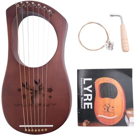 melairo 7-Saitige Lyre Harfe Mahagoni Massive Metall Saiten Saiten Instrumente